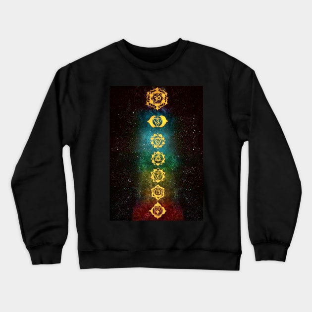 Chakras in the universe Crewneck Sweatshirt by monchie